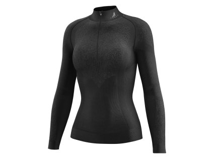 funkční triko s dlouhým rukávem ke krku zip K-THERMO  dívčí TECSO černá (Veľkosť 3-5 let)