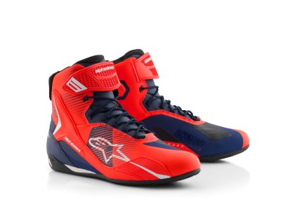 boty FASTER-4 MM93 kolekce  ALPINESTARS červená fluo/modrá/bílá 2025 (Veľkosť 38)