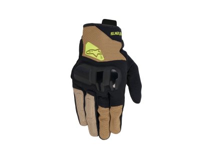 rukavice CHROME V2  ALPINESTARS tmavá khaki/černá/žlutá 2025 (Veľkosť XL)