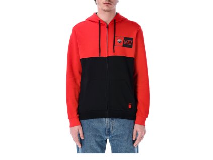 mikina na zip Marc Marquez - DUCATI Corse  červená  černá (Veľkosť S)