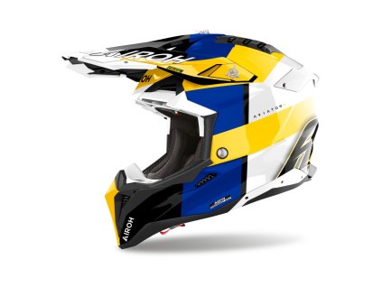přilba AVIATOR 3 Monarch  AIROH modrá/žlutá lesklá 2026 (Veľkosť M)