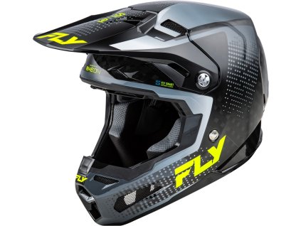 přilba FORMULA S CARBON  FLY RACING - USA šedá/hi-vis (Veľkosť S)