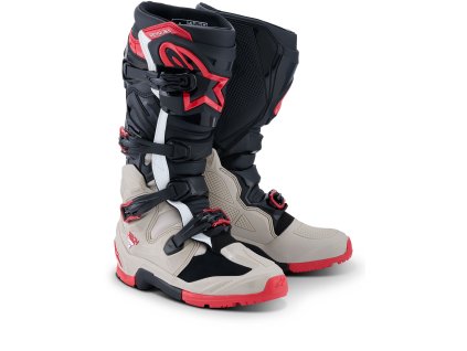 boty TECH 7 ENDURO  ALPINESTARS černá/světle šedá/červená 2026 (Veľkosť 38)
