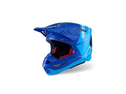 přilba SUPERTECH S-M10 FLOOD  ALPINESTARS modrá perleť/světle modrá/černá/carbon/matná/lesklá 2026 (Veľkosť XS (obvod 53 - 54 cm))