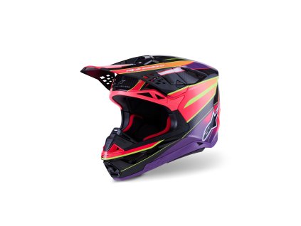 přilba SUPERTECH S-M10 ERA  ALPINESTARS růžová/fialová/žlutá fluo 2026 (Veľkosť XS (obvod 53 - 54 cm))
