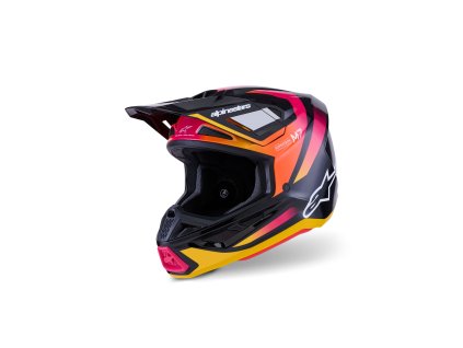 přilba SUPERTECH S-M7 RISE  ALPINESTARS černá/žlutá/růžová fluo 2026 (Veľkosť XL)