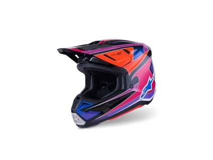 přilba SUPERTECH S-M7 FUSE  ALPINESTARS modrá/fialová/růžová 2026 (Veľkosť M)