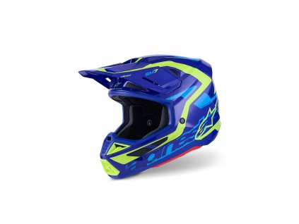 přilba SUPERTECH S-M7 DEED  ALPINESTARS modrá/žlutá fluo 2026 (Veľkosť XS)