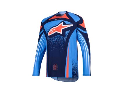 dres TECHSTAR NOMUR  ALPINESTARS tmavě modrá/oranžová/modrá 2026 (Veľkosť S)