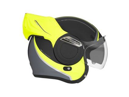 Prilba výklopná na motocykel NOX PREMIUM STRATOS FIGHTER čierna matná neónovo žltá