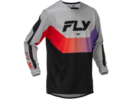 dres KINETIC  FLY RACING - USA 2026 šedá/červená/fialová/černá (Veľkosť S)