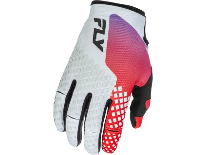 rukavice KINETIC  FLY RACING - USA 2026 šedá/červená/fialová/černá (Veľkosť S)