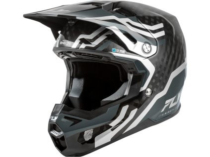 přilba FORMULA S CARBON BYTE  FLY RACING - USA /carbon/šedá/stříbrná (Veľkosť L)