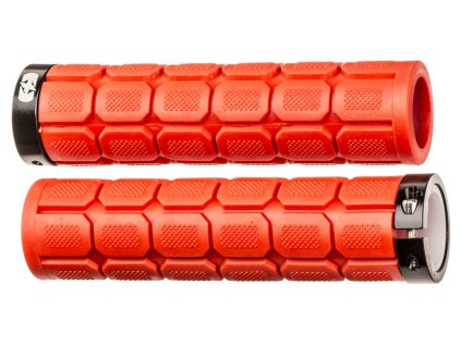 rukoväte LOCK-ON so skrutkovacími objímkami a väčšou rukoväťou OXFORD červená dĺžka 130 mm 1 pár