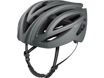 cyklo přilba s headsetem R2 EVO  SENA matná šedá (Veľkosť M)