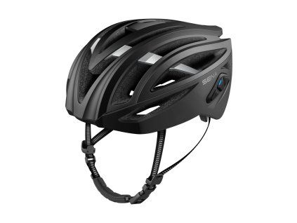 cyklo přilba s headsetem R2  SENA matná černá (Veľkosť L)