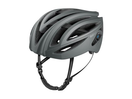 cyklo přilba s headsetem R2  SENA matná šedá (Veľkosť S)