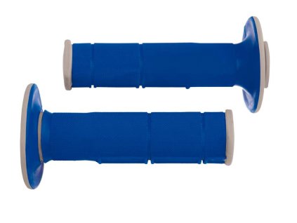 závodné gripy dvojvrstvové mäkké RTECH modro-šedé pár dĺžka 116 mm