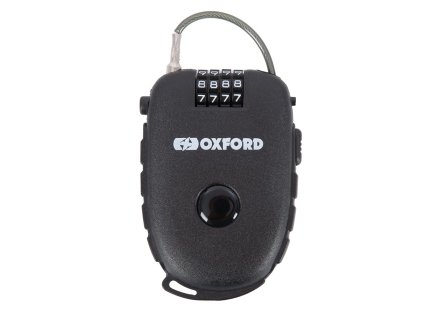 rETRACTABLE COMBINATION LOCK OXFORD dĺžka 0 75 m hrúbka 2 4 mm čierna