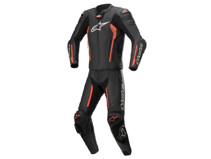 dvoudílná kombinéza MISSILE 2  TECH-AIR kompatibilní  ALPINESTARS černá/červená fluo 2025 (Veľkosť 46)