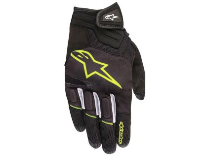 rukavice ATOM  ALPINESTARS černé/žluté fluo 2025 (Veľkosť S)