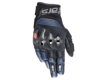 rukavice HALO  ALPINESTARS černá/modrá 2025 (Veľkosť S)