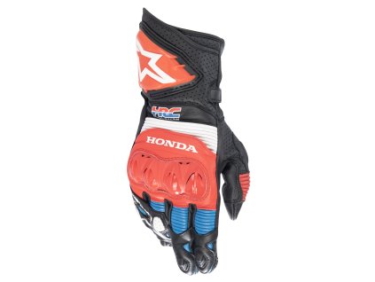 rukavice GP PRO R 3 HONDA kolekce  ALPINESTARS černá/červená fluo/modrá/bílá 2025 (Veľkosť M)