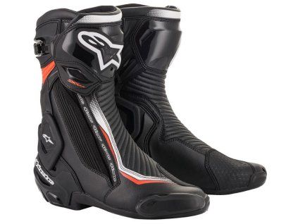 boty SMX PLUS 2  ALPINESTARS černá/bílá/ červená fluo (Veľkosť 37)