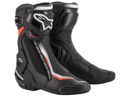 boty SMX PLUS 2  ALPINESTARS černá/bílá/ červená fluo 2025 (Veľkosť 36)