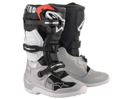 boty TECH 7 S  ALPINESTARS  dětské černá/stříbrná/bílá/zlatá 2025 (Veľkosť 34)