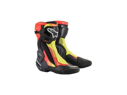 boty SMX PLUS 2  ALPINESTARS černá/červená fluo/žlutá fluo/šedá (Veľkosť 41)