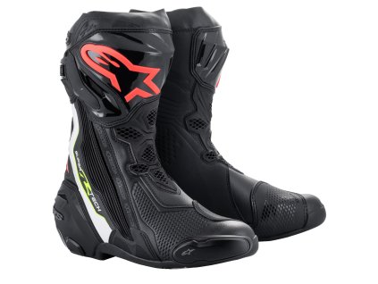 boty SUPERTECH R  ALPINESTARS černá/bílá/červená fluo/žlutá fluo 2025 (Veľkosť 39)