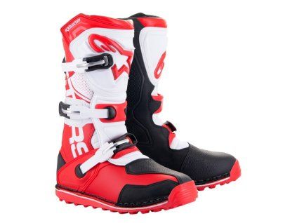 boty TECH TRIAL  ALPINESTARS bílá/červená fluo/černá 2026 (Veľkosť 38)