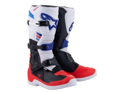 boty TECH 3  ALPINESTARS bílá/černá/modrá/červená 2025 (Veľkosť 38)