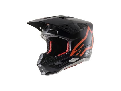 přilba S-M5 COMPASS  ALPINESTARS matná černá/oranžová fluo (Veľkosť 2XL (obvod 63 - 64 cm))