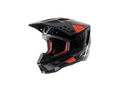přilba S-M5 ROVER  ALPINESTARS antracit/červená fluo/šedá maskáčová (Veľkosť 2XL (obvod 63 - 64 cm))