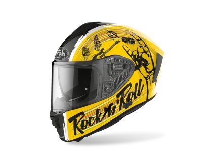 přilba SPARK "ROCK'N'ROLL"  AIROH černá/žlutá 2021 (Veľkosť 2XL)