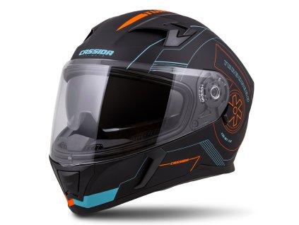 přilba Integral 30 Turbohead  CASSIDA černá matná/oranžová/modrá  plexi s přípravou pro Pinlock (Veľkosť 2XL (63 až 64 cm))