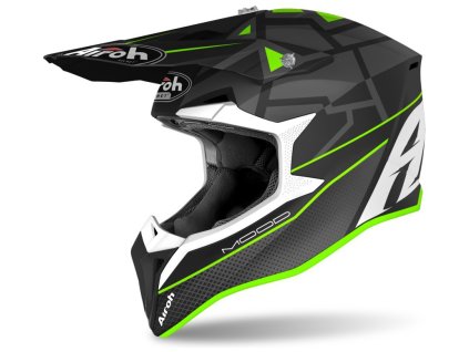 přilba WRAAP Mood  AIROH matná černá/zelená 2023 (Veľkosť 2XL)