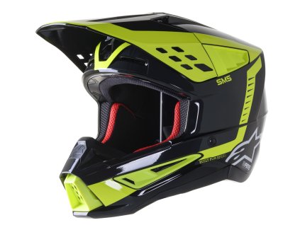 přilba S-M5 BEAM  ALPINESTARS černá antracit/žlutá fluo lesklá (Veľkosť 2XL (obvod 63 - 64 cm))