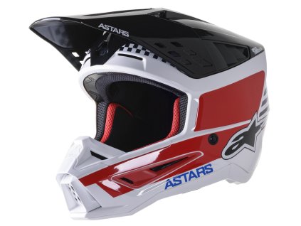 přilba S-M5 SPEED  ALPINESTARS bílá/tmavá modrá/červená lesklá (Veľkosť 2XL (obvod 63 - 64 cm))