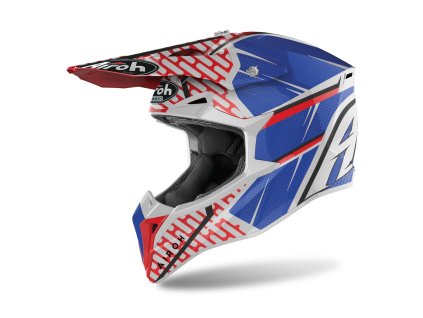 přilba WRAAP Idol  AIROH červená/modrá lesklá 2023 (Veľkosť XL)