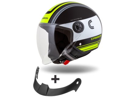 přilba Handy Metropolis  CASSIDA černá/bílá/žlutá fluo/šedá 2026 (Veľkosť XS (53 až 54 cm))