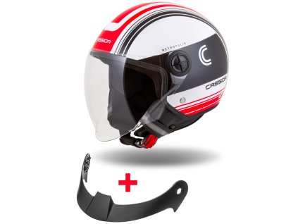 přilba Handy Metropolis  CASSIDA černá/bílá/červená 2026 (Veľkosť XS (53 až 54 cm))