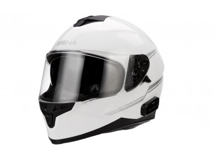 Mesh přilba s headsetem Outride  SENA lesklá bílá (Veľkosť XL)