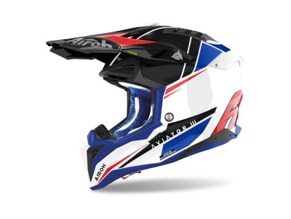 přilba AVIATOR 3 Push  AIROH modrá/červená 2025 (Veľkosť XS)