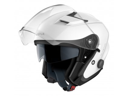 Bluetooth přilba s headsetem Outstar  SENA lesklá bílá (Veľkosť L)