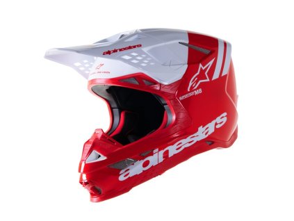 přilba SUPERTECH S-M8 RADIUM 2  ALPINESTARS červená/bílá (Veľkosť XL (obvod 61 - 62 cm))