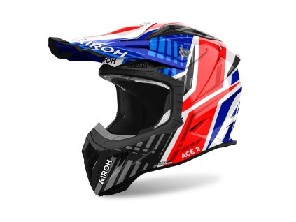 přilba AVIATOR ACE 2 Proud  AIROH lesklá modrá/červená 2025 (Veľkosť XS)