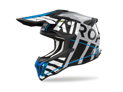 přilba STRYCKER Brave  AIROH lesklá modrá/šedá 2025 (Veľkosť XS)